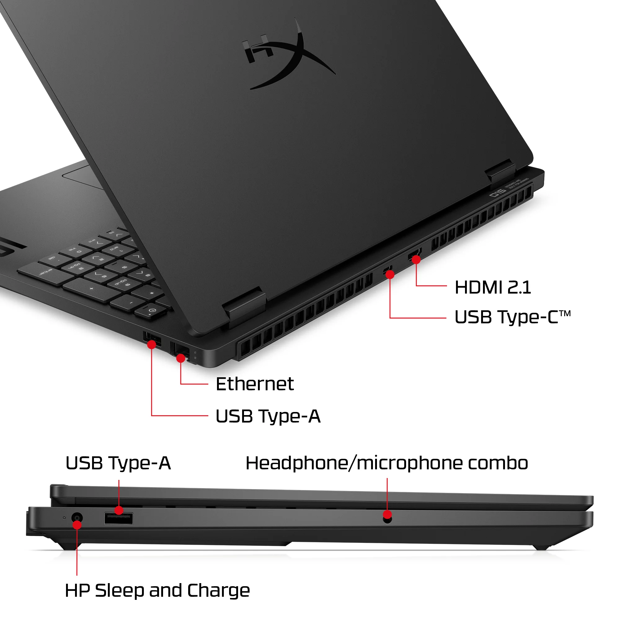 HyperX OMEN 15 inch Gaming Laptop PC 15-gb0000ca, Windows 11 Home, 15.3", AMD Ryzen™ 5, 16GB RAM, 512GB SSD, NVIDIA® GeForce RTX™ 5050, 2K, Shadow black - Image 7