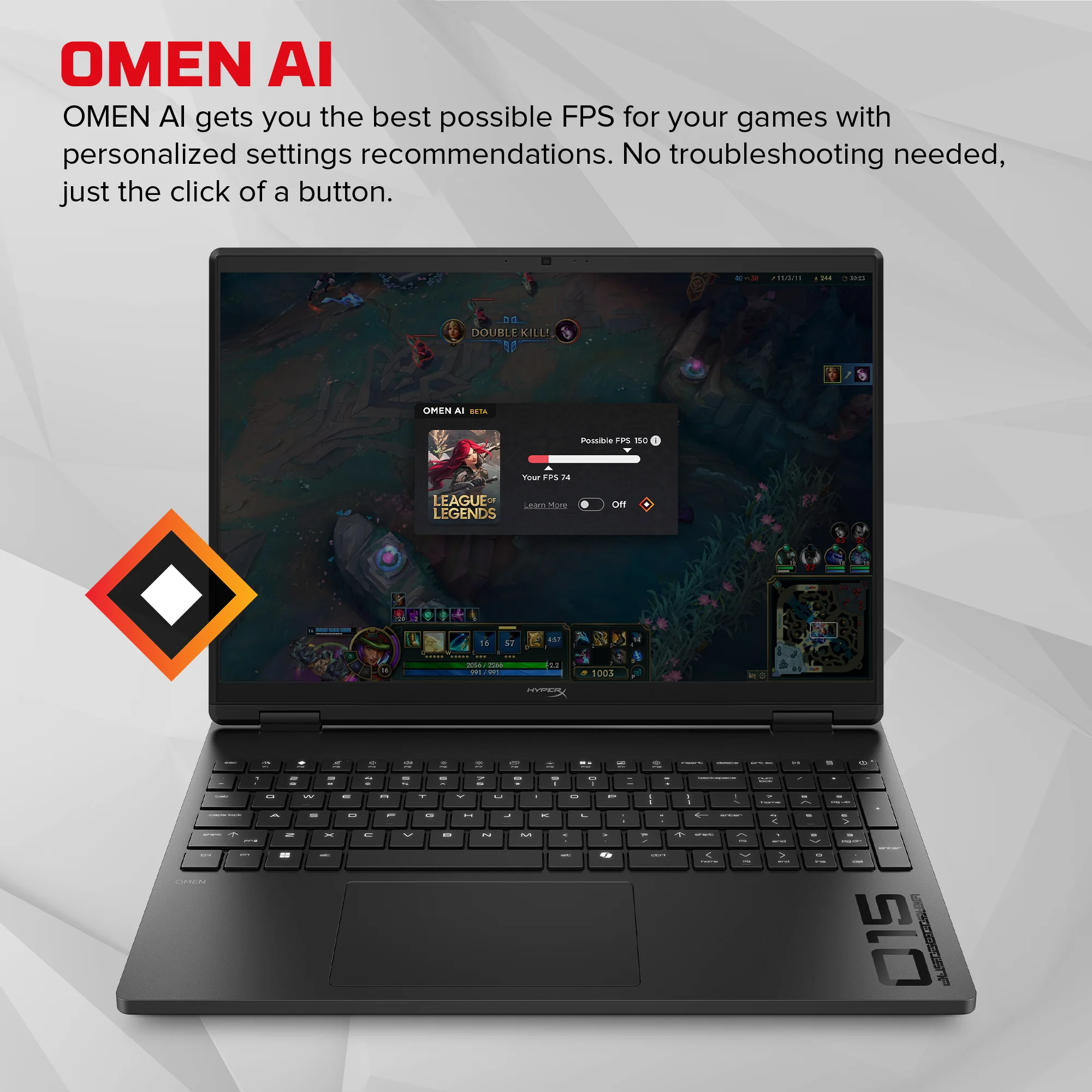 HyperX OMEN 15 inch Gaming Laptop PC 15-gb0010ca, Windows 11 Home, 15.3", AMD Ryzen™ 7, 16GB RAM, 1TB SSD, NVIDIA® GeForce RTX™ 5060, 2K, Shadow black - Image 3