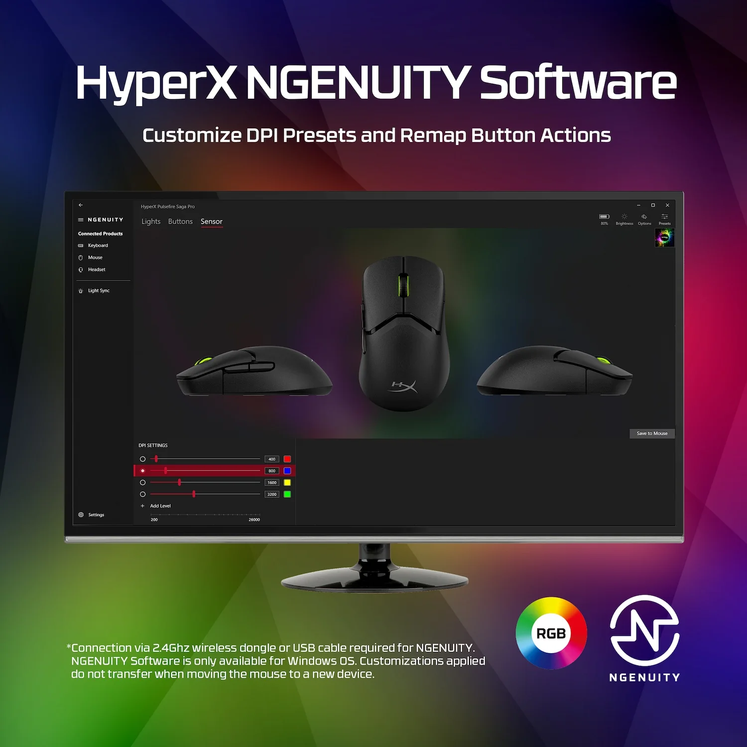 HyperX Pulsefire Saga Pro – Wireless Gaming Mouse - Image 8