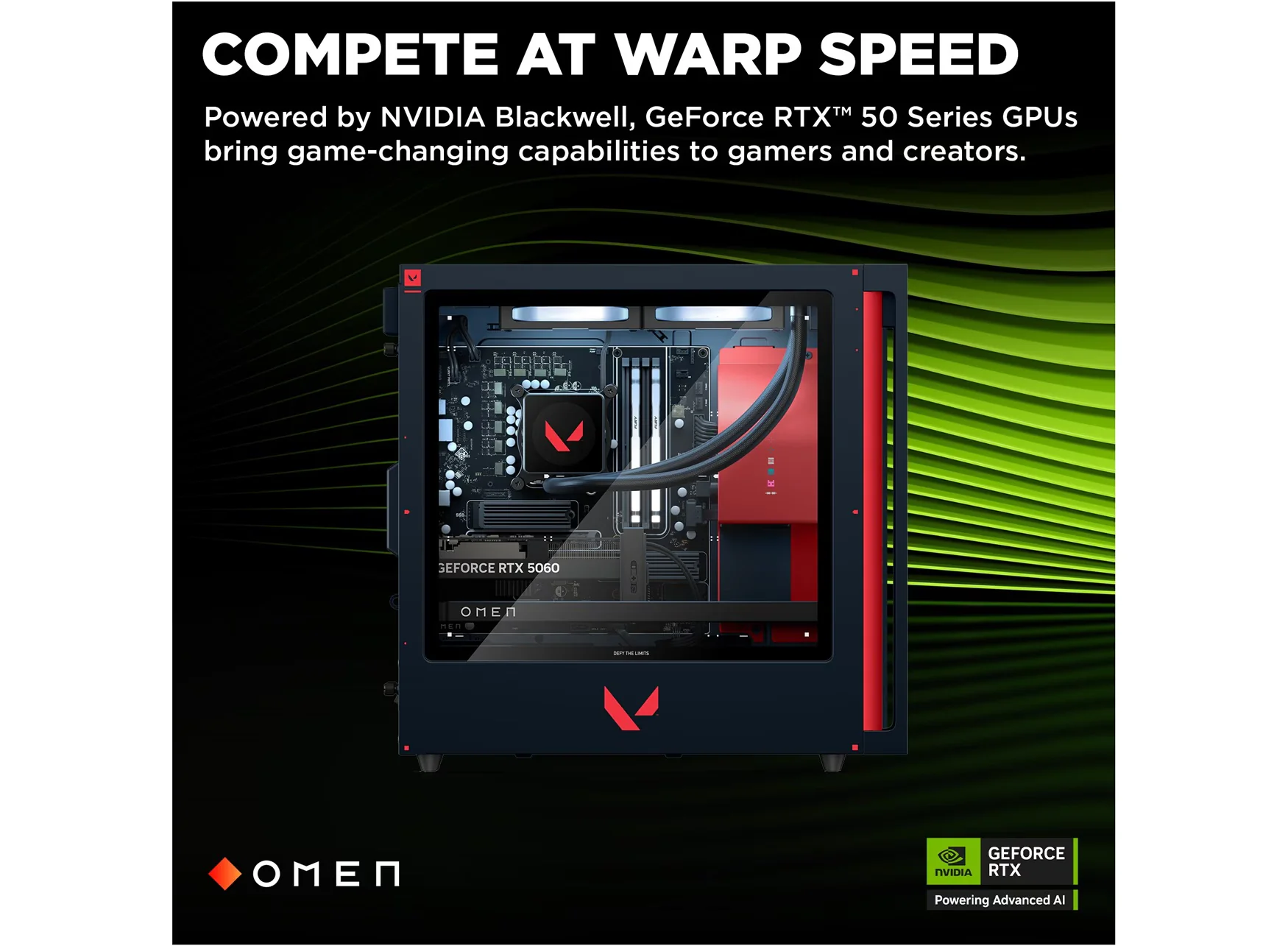 OMEN 35L Gaming Desktop GT16-0884 PC, Windows 11 Home, Intel® Core™ i7, 16GB RAM, 1TB SSD, NVIDIA® GeForce® RTX™ 5060 Ti, Black (VALORANT Limited Edition) - Image 3